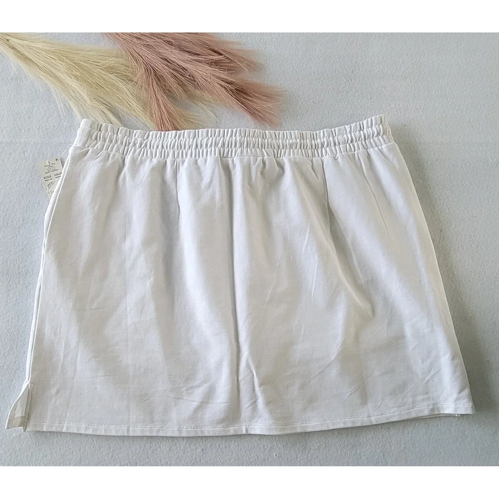 Ruby Rd. Skort Skirt White Cotton Stretch Drawstring Must Haves 3X‎